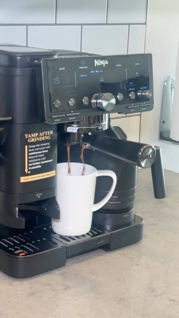 A Ninja coffee machine preparing coffee in Luisa’s kitchen video